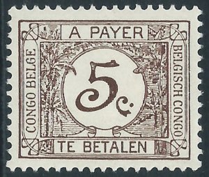 Belgian Congo, Sc #J1, 5c MH