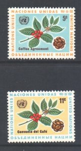 United Nations Scott 158/159 - SG158/159, 1966 Coffee Set MNH**