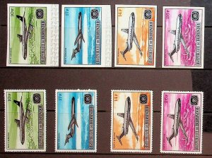 BURUNDI Sc C55-8 NH PERF+IMPERF SETS OF 1967 - AVIATION