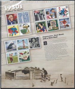 US #3185a-o Mint Sheet, Celebrate the Century, M-NH*-