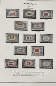 US 1943 Overrun Countries #909-21 set of 13 stamps mounted mint