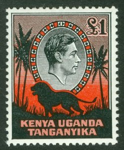 SG 150b KUT 1938. £1 black & red, perf 12½. Fine unmounted mint