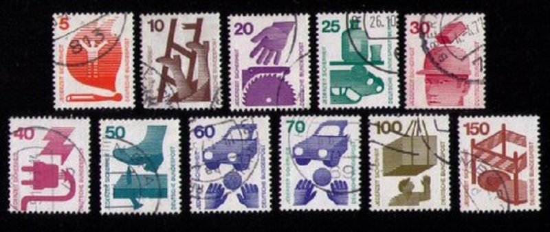 Germany Sc 1074-1083 Used A COMPLETE SET OF 11 - F-VF