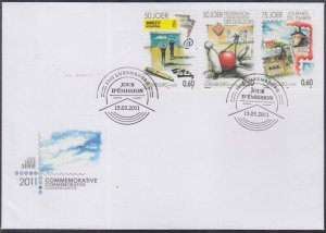 LUXEMBOURG Sc # 1309-11 FDC SET of 3 VARIOUS TOPICS incl AMNESTY INT'L