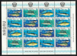 Nauru WWF Giant Fish Sheetlet of 4 sets SG#458-461 MI#437-440 SC#443 a-d