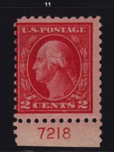 1914 Sc 425 MNH plate number single, Hebert CV $18