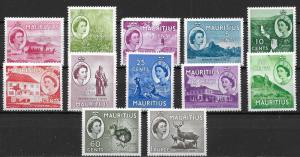 Mauritius 251-62 Elizabeth short set MLH