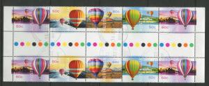 Australia - Scott 2866-2869-Issue-Hot Air Ballon-2008-VFU-Gutter Strip-10 Stamps