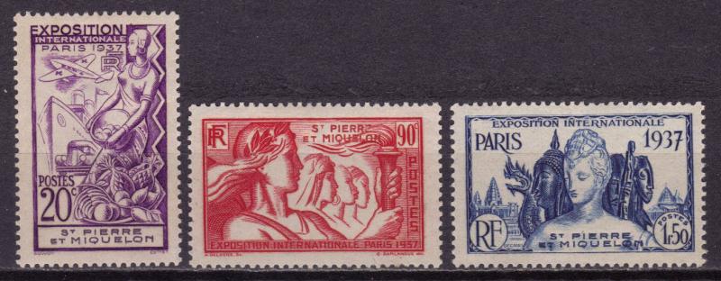 St. Pierre & Miquelon 165,169,170 MH FVF cv 7.40