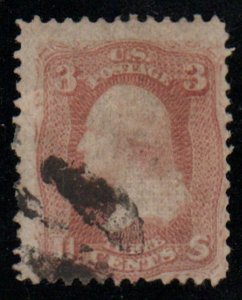 US #94 F/VF used, nice small cancel, clear grill,  Very Fresh Stamp!