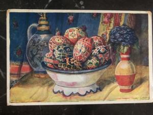 1939 Straznice Czechoslovakia Postcard Cover To New York USA Easter Eggs