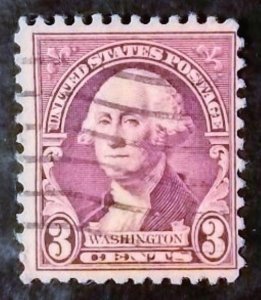 US Scott 720 3c Washington USED F/VF NH Perf 11x10.5 Light Cancel 1932 USA