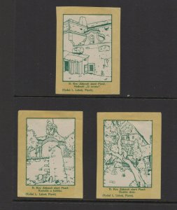 Czechoslovakia - Lot of 3  Plzne Landmarks Advertising Stamps - NG