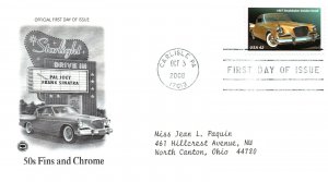 US FIRST DAY COVERS 1950s CLASSIC CARS FINS AND CHROME SET OF 5 DIFFERENT (2008)