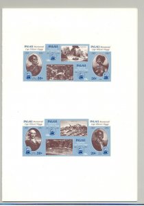 Palau #33-40 Captain Wilson's Voyage 2v Strips of 4 Imperf Proofs in Folder