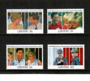 Lesotho 1991 - Charles and Diana Royalty - Set of 4 Stamps - Scott #871-4 - MNH