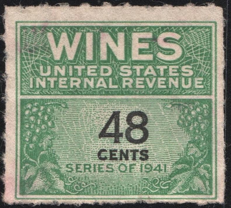 RE138 48¢ Wine Revenue Stamp (1942) Used