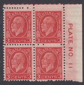 Canada #197 Mint Plate Block of 4, Plate No. 11 UR