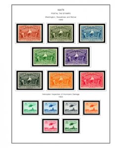 COLOR PRINTED HAITI 1881-1957 STAMP ALBUM PAGES (60 illustrated pages)