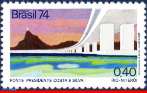 1337 BRAZIL 1974 INAUGURATION OF RIO NITEROI BRIDGE, ARCHITECTURE, MI# 1425, MNH