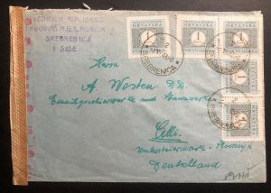 1943 Srebrenica Croatia Germany State Censored Cover To Celje Slovakia