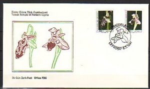 Turkish Rep. of Cyprus, Scott cat. 296-297. Orchids issue. First day cover. ^