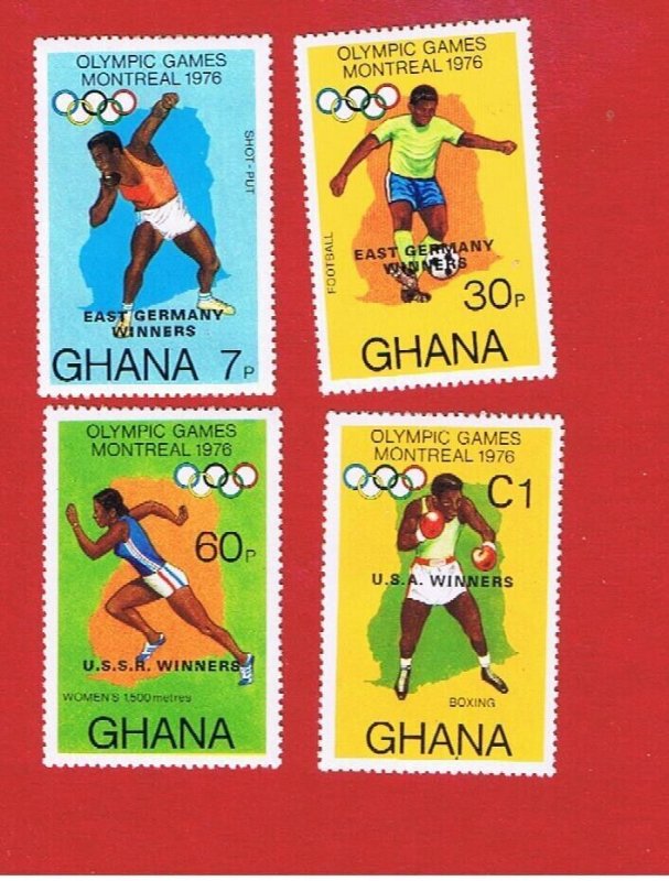 Ghana #606=609  MNH OG   Overprints  Free S/H