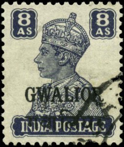 India, Convention States, Gwalior Scott #125 Used