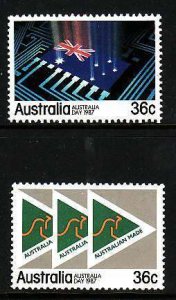 Australia-Sc#1009-10- id12-unused NH set-Australia Day-1987-