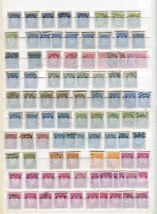 NORWAY; 1880s-1900s classic Posthorn issues fine USED LOT of Shades + Postmarks