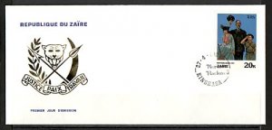 Zaire, Scott cat. 1006 only. Rockwell`s Art. Young Scout. First day cover. ^