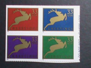 ​UNITED STATES-1999-SC#3360-3  LOVELY DEERS-MNH BLOCK VF WE SHIP TO WORLD WIDE