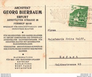 1940 Germany Architect advertising card posted to castle Erfurt Architecture ...