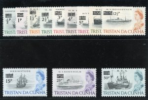 Tristan Da Cunha 1971 QEII Decimal Overprints set superb MNH. SG 137-148.