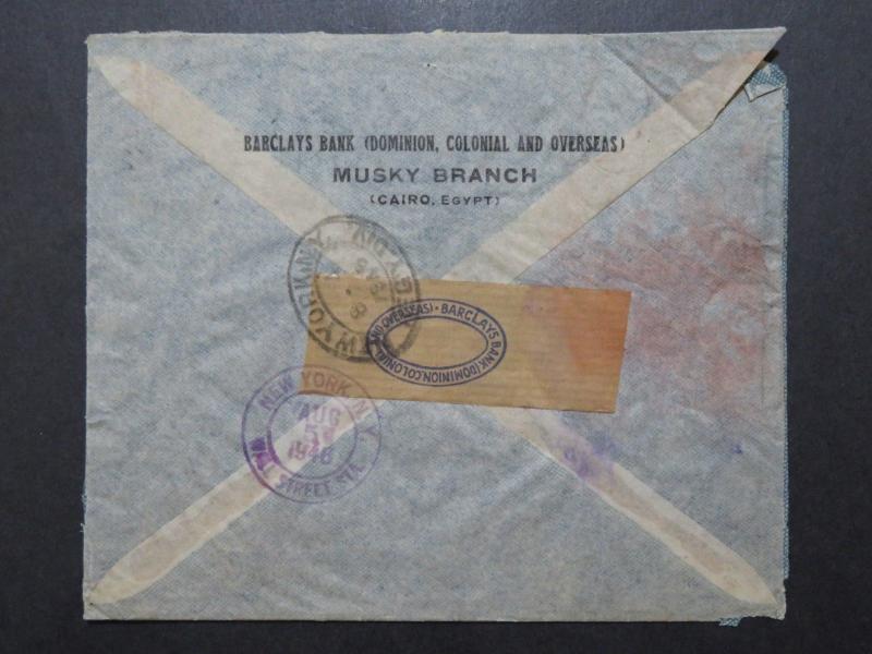 Egypt 1946 Registered Airmail Cover to New York - Z10040