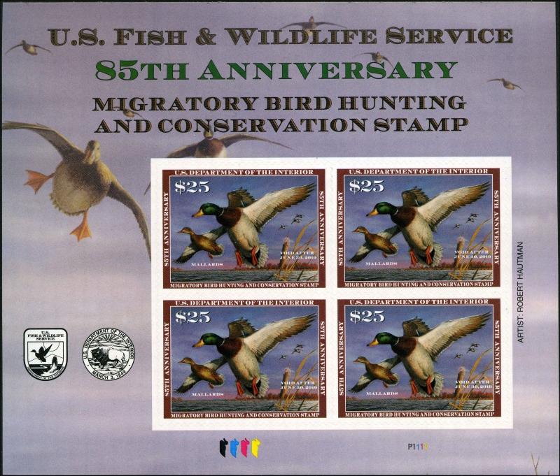 RW85B 2018 FEDERAL DUCK STAMP 85TH ANNIVERSARY SOUVENIR SHEET