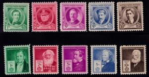 U.S. Famous Americans Issue of 1940 Complete Set (35) VF/NH(**)