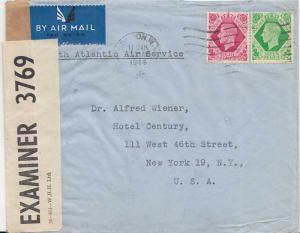 Great Britain Soldier's Free Mail 1944 Temporary APO 12218 India Postcard to ...