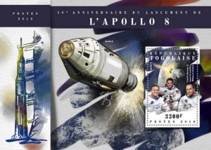 Togo - 2018 Apollo 8 Launch Anniversary - Souvenir Sheet TG18108b