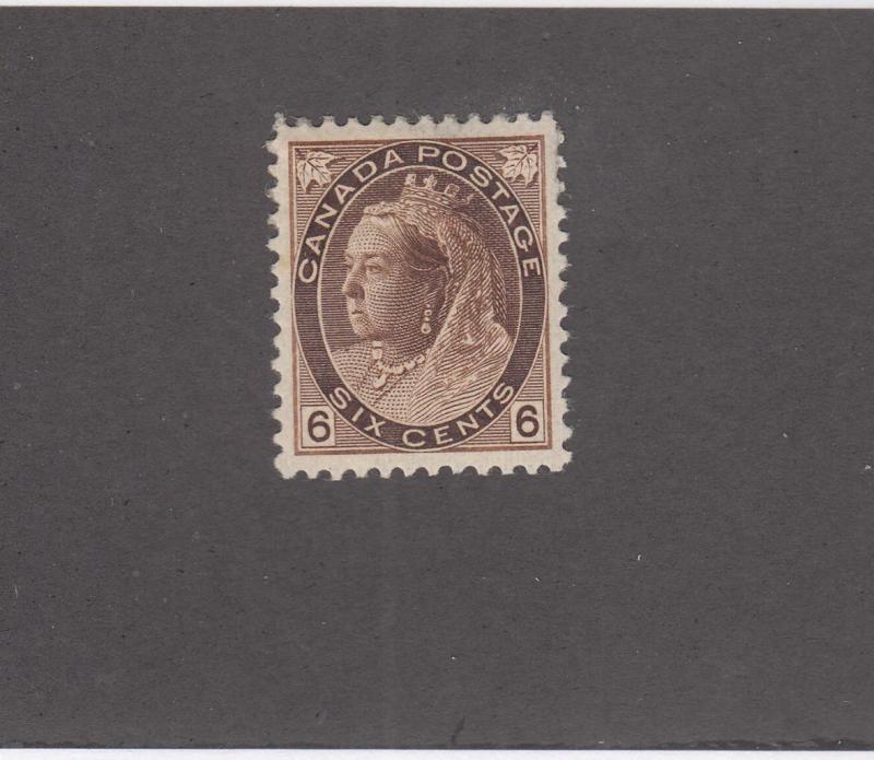 CANADA # 80 VF-MH 6cts BROWN NUMERAL ISSUE CAT VALUE $300