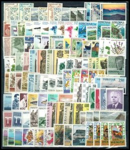 Faroe islands 1975-90 ☀ Complete Mi 365 Eur - New MNH (**)