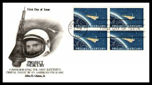 US 1193 Project Mercury Block of Four Unknown U/A FDC