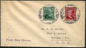 Germany Automobile Anniversary 1936 Berlin Car Show Mi#604-605 FDC Daimler Benz