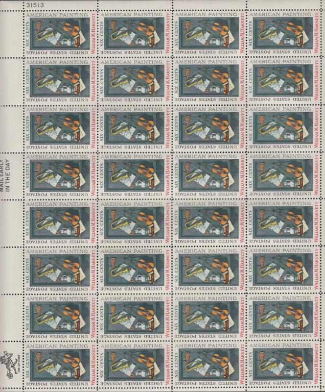 US #1386   William Harnett   Full sheet of 32  MNH