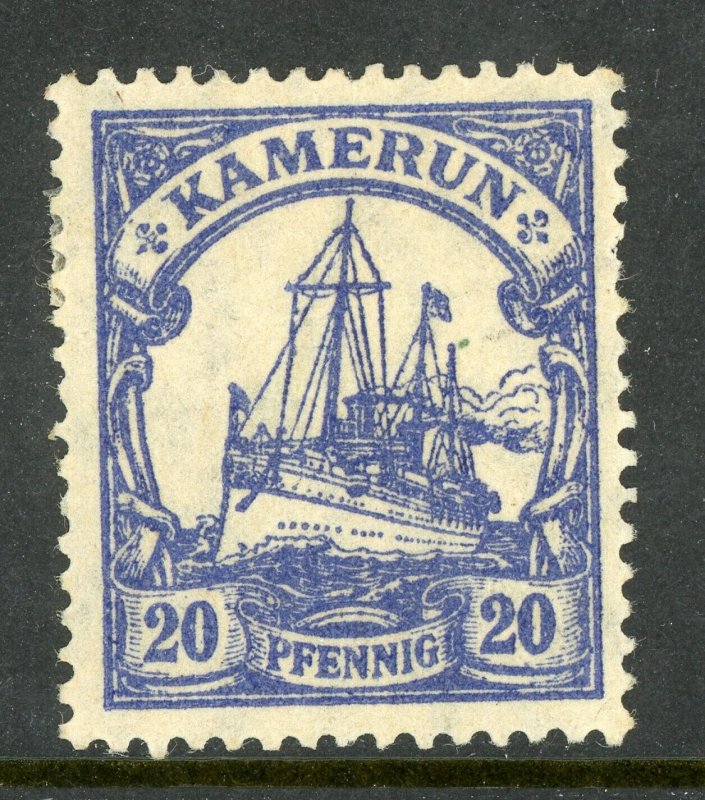 Cameroun 1905 Germany 20 pfg Yacht Ship Watermark Scott # 23 MNH X140