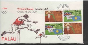 PALAU #400a  1996 SUMMER OLYMPICS  ATLANTA     MINT VF NH  O.G  FDC