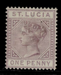 ST. LUCIA QV SG39, 1d dull mauve, M MINT. Cat £18. DIE I