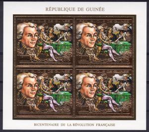 Guinea 1989 Mi#1268A French Revolution Robespierre Mini-Sheetlet Gold Perf.MNH