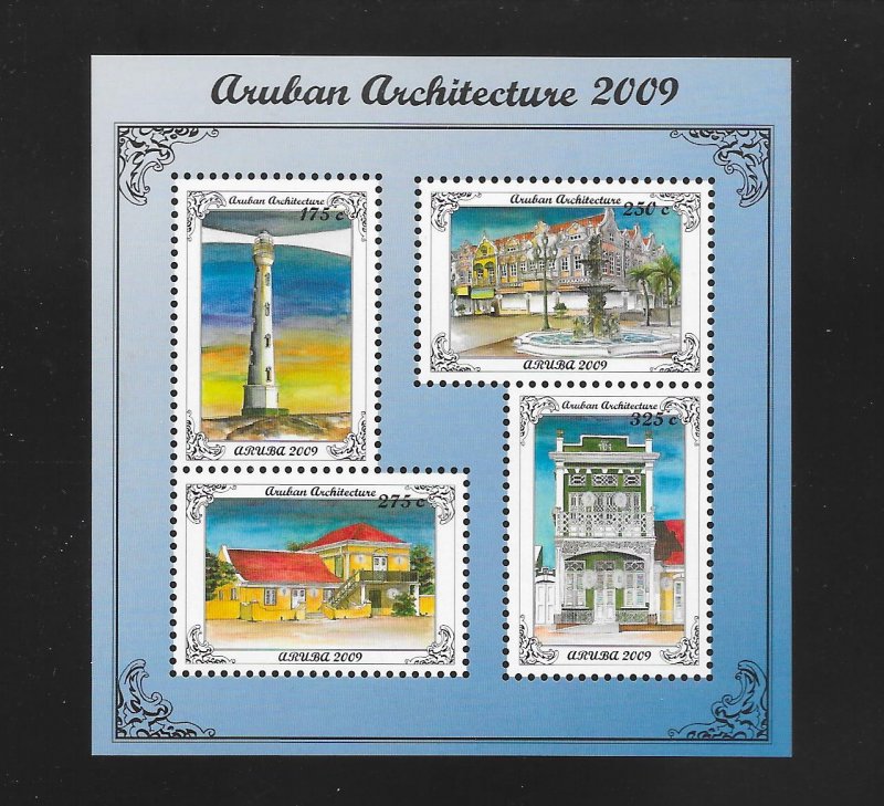 ARUBA #348 LIGHTHOUSE & ARCHITECTURE S/S   MNH