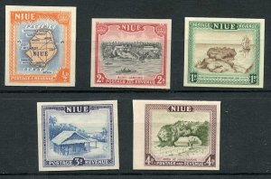 Niue SG113/7 1/2d to 4d Plate Proofs on Card